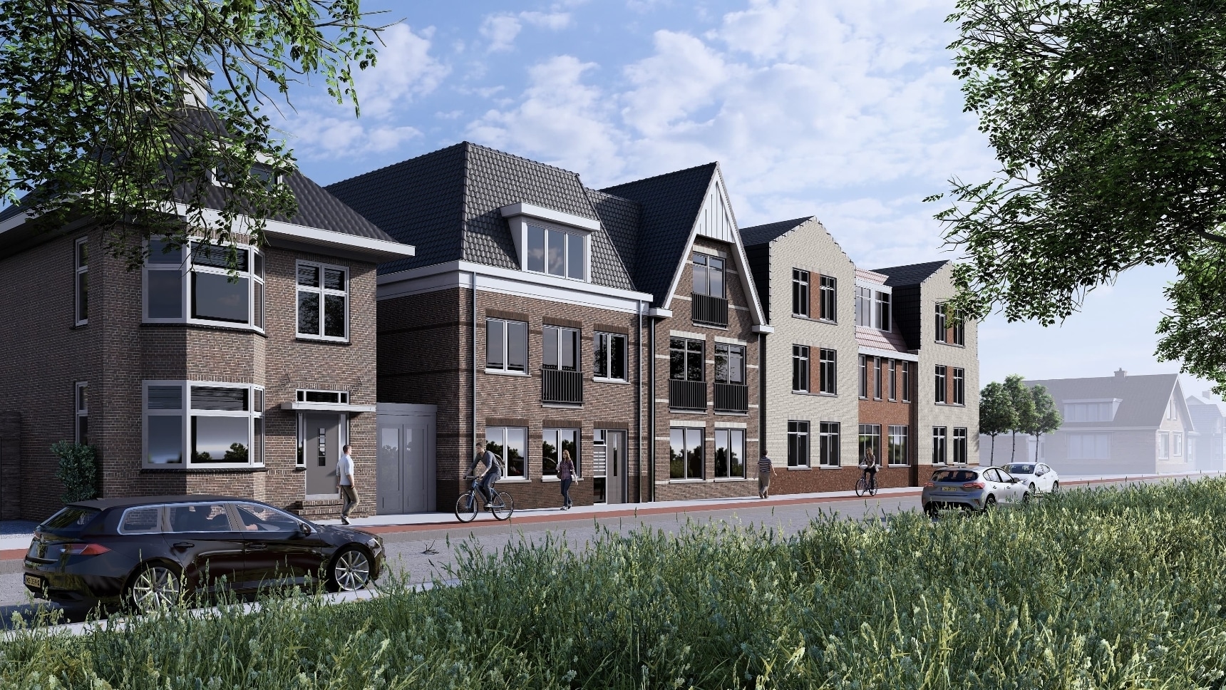 Moderne keuken met eetkamer en uitzicht op tuin